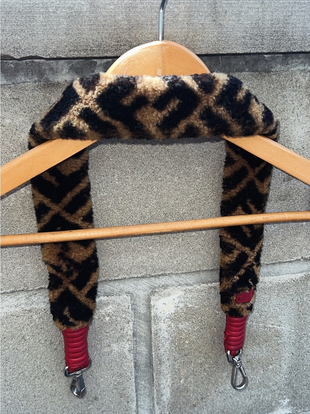 Fendi Shearling Zucca FF Bag Strap